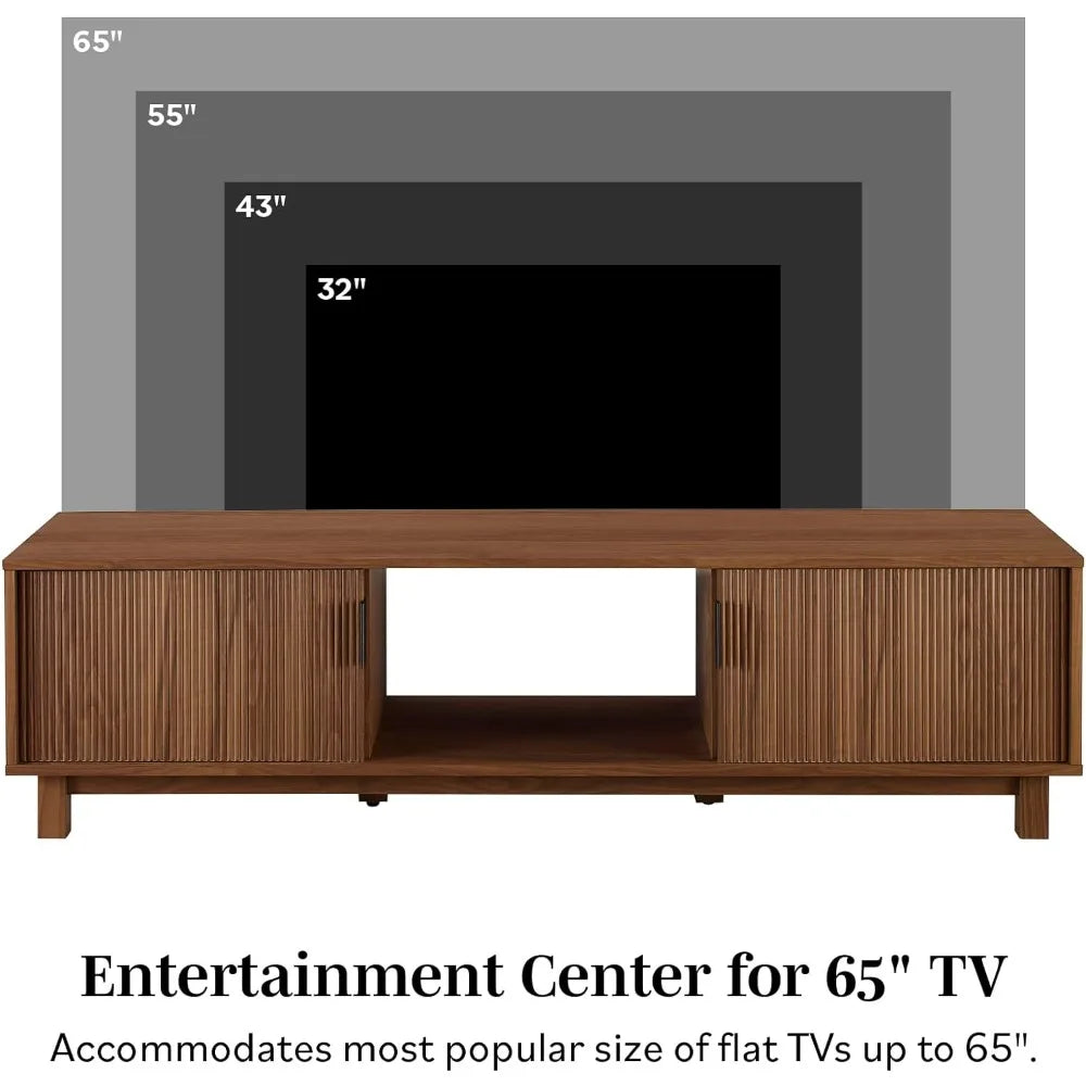 Modern Fluted-Door Low Stand for TVs