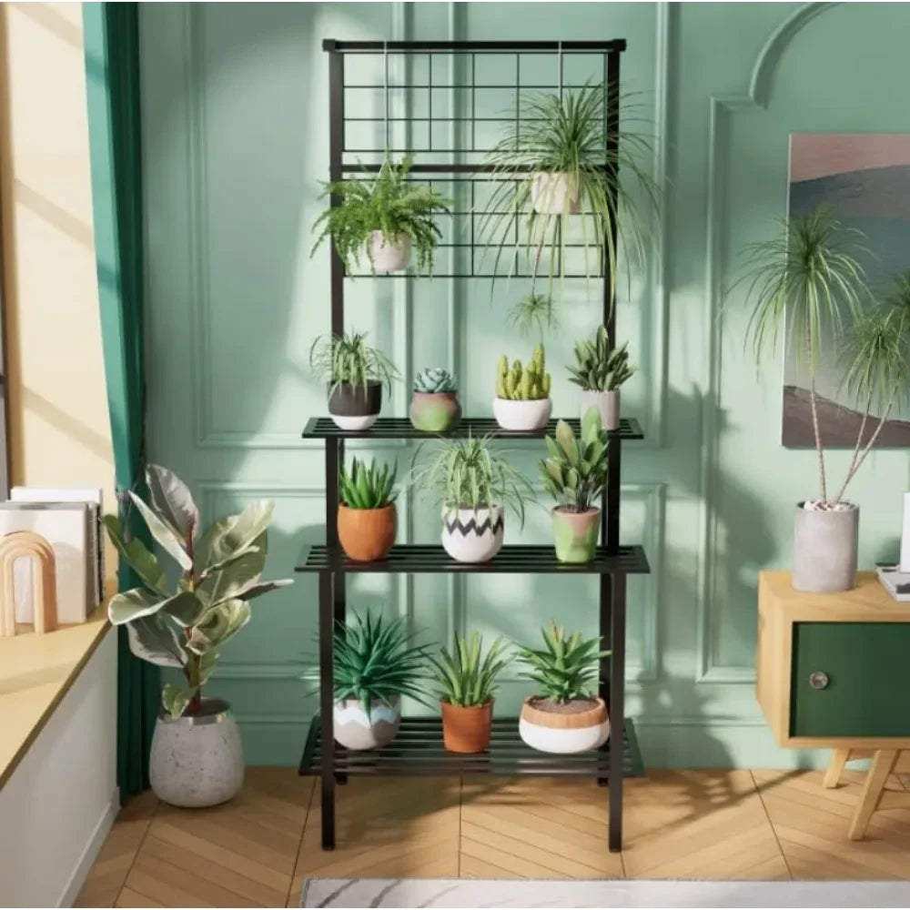 indoor plant organizer Metal Plant Rack Flower Pot Organizer – HouseHero Hub