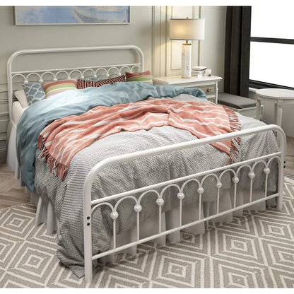 Bed Frame Queen Size with Vintage Headboard