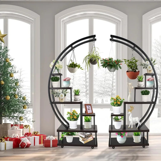 Half-Moon-Shaped Plant Shelf Holder