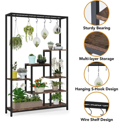 5-Tier Tall Indoor Plant Stand