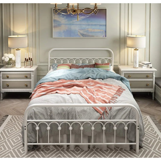 Bed Frame Queen Size with Vintage Headboard