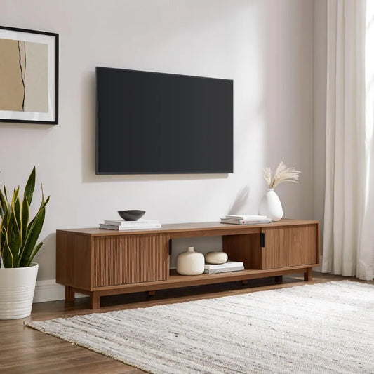 Modern Fluted-Door Low Stand for TVs