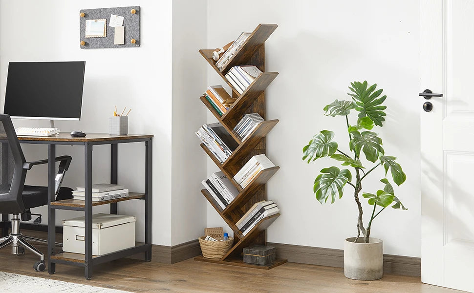 9-Tier Floor Standing Tree Bookshelf