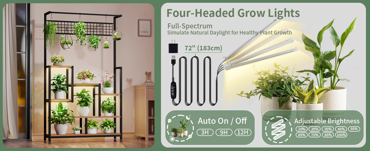 tall plant stand with grow lights Tall Plant Stand Indoor with Grow Lights – HouseHero Hub
