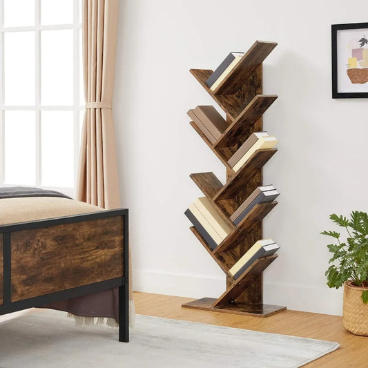 9-Tier Floor Standing Tree Bookshelf