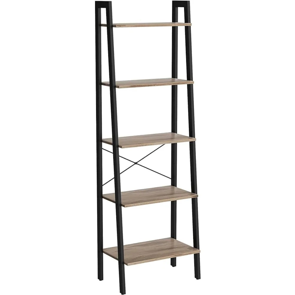 5-Tier Bookshelf Industrial Style