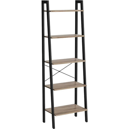 5-Tier Bookshelf Industrial Style