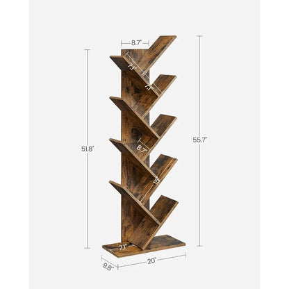 9-Tier Floor Standing Tree Bookshelf