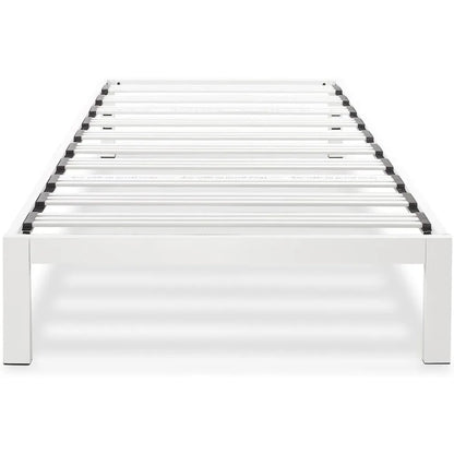 14" Platform Bed Heavy Duty Steel White